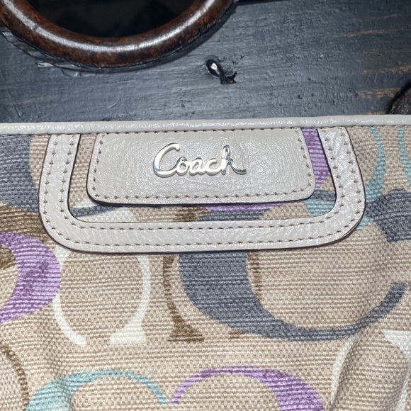 Coach Large Fabric & Leather Wristlet- Fits All Cell Phone Sizes! - Picture 8 of 11